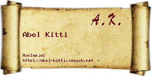 Abel Kitti névjegykártya